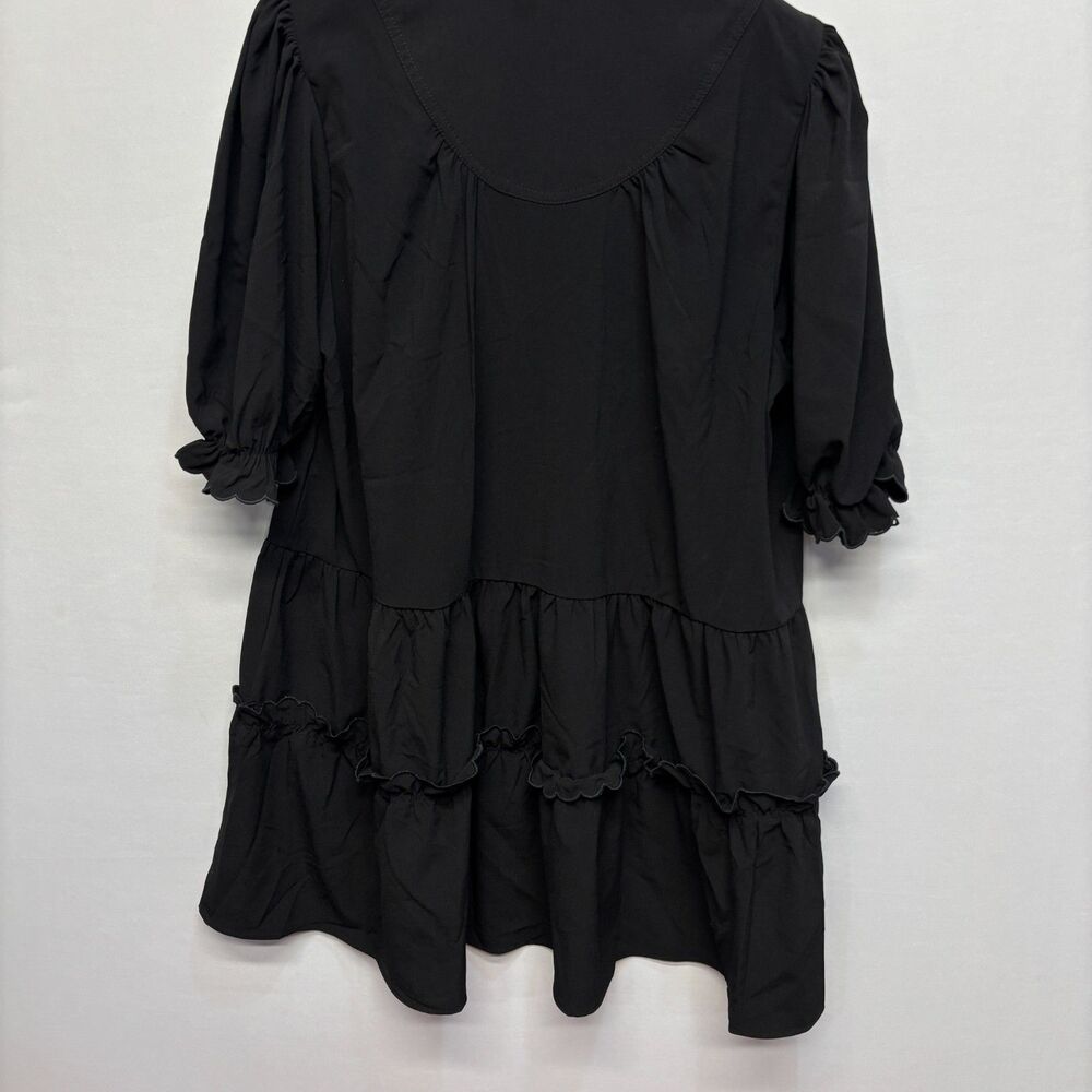 Pomander Place Women Selena Mini Dress Size XXL 2XL Black Puff Sleeve D116 -16 - Picture 16 of 16